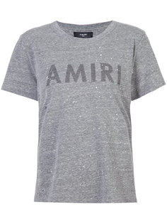 splatter detail slogan T-shirt Amiri