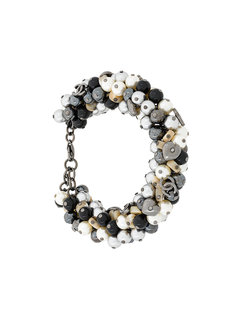 pearls &amp; heart logo articulated bracelet Chanel Vintage