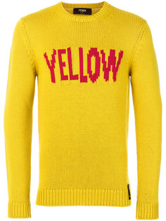 свитер с принтом Yellow Fendi