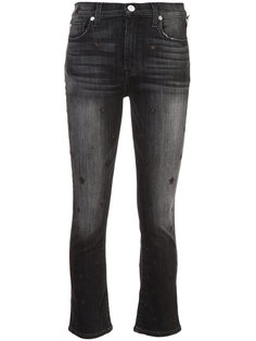 kick flare high rise cropped jeans Hudson