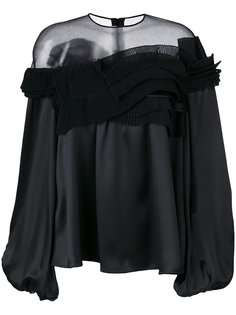 расклешенная блузка с полупрозрачной вставкой  Givenchy