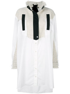 bouclé tweed detail shirt Sacai