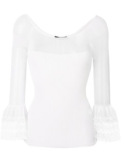 scoop neck lace top  Roberto Cavalli