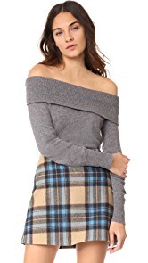 cupcakes and cashmere Roderick Cashmere Off Shoulder Sweater