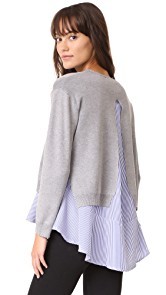 ENGLISH FACTORY Combo Flounce Sweater