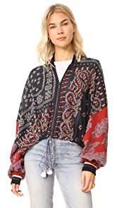 Free People Paisley Pattern Bomber
