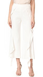 Jonathan Simkhai Cocktail Stretch Ruffle Crop Pants