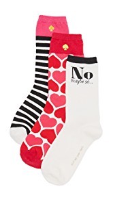Kate Spade New York Hearts 3 Pack Sock Set
