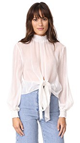 Nicholas Stripe Tie Front Blouse