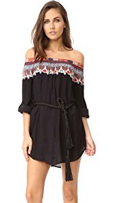 Red Carter Bohemian Breeze Off Shoulder Cover Up