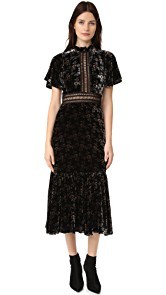 Rebecca Taylor Shadow Floral Velvet Dress