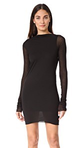 Rick Owens Lilies Long Sleeve Dress with Open Back