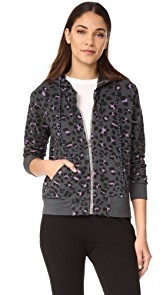 SUNDRY Leopard Zip Hoodie