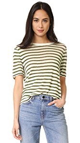 T by Alexander Wang Stripe Cropped Tee