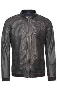 Мужской кожаный бомбер на синтепоне Urban Fashion for men