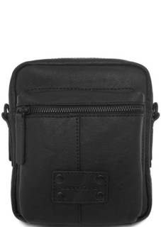 Черная кожаная сумка через плечо Gianni Conti