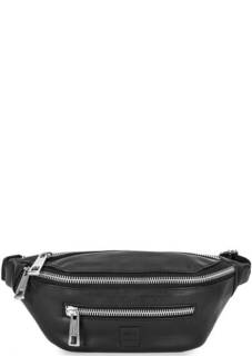 Черная поясная сумка из натуральной кожи Replay