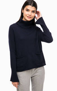 Синий джемпер с высоким воротом Stefanel