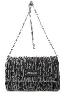 Серая сумка с откидным клапаном Love Moschino