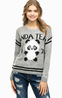 Серый вязаный джемпер с круглым вырезом Alcott