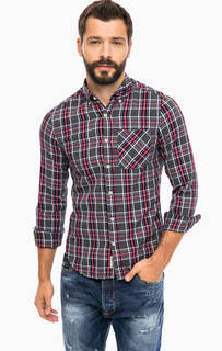 Серая приталенная рубашка в клетку Alcott