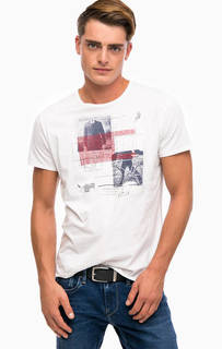 Хлопковая футболка с вышивкой и принтом Pepe Jeans