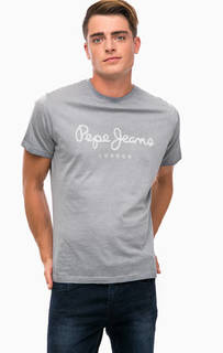 Хлопковая футболка с логотипом бренда Pepe Jeans