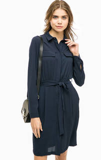 Синее платье на пуговицах Ichi