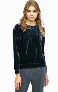 Синий свитшот из бархата Ichi