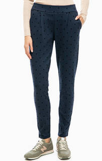 Синие трикотажные брюки в горошек Ichi