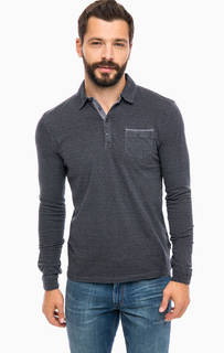 Серая хлопковая футболка поло Wrangler