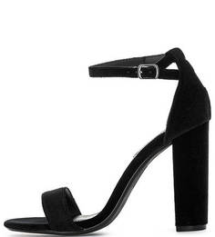 Бархатные босоножки на устойчивом каблуке Steve Madden