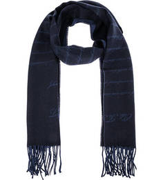 Синий шарф из шерсти Lagerfeld