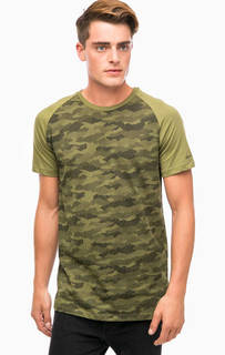 Футболка из хлопка с камуфляжным принтом Jack & Jones