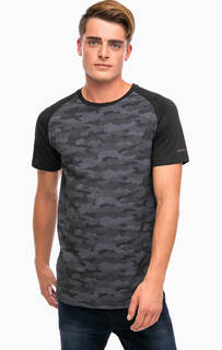 Футболка из хлопка с камуфляжным принтом Jack & Jones