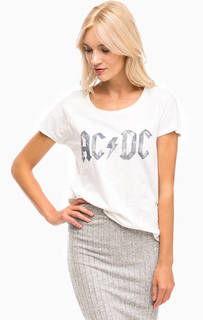 Белая хлопковая футболка с принтом Only