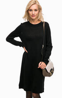 Серое трикотажное платье средней длины Selected