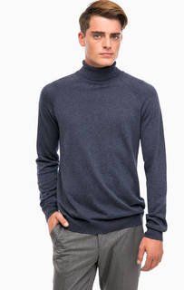 Синяя водолазка из хлопка и шелка Selected