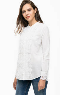 Белая рубашка с кружевными вставками Mustang