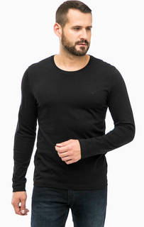 Черная хлопковая футболка с длинными рукавами Mustang