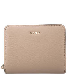 Бежевый кошелек из натуральной кожи Dkny