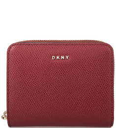 Бордовый кошелек из натуральной кожи Dkny
