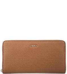 Кожаный кошелек коричневого цвета Dkny