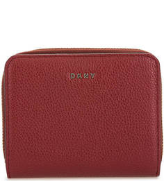 Бордовый кошелек из натуральной кожи Dkny