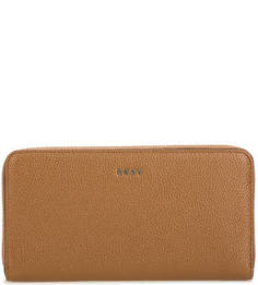 Кожаный кошелек коричневого цвета Dkny