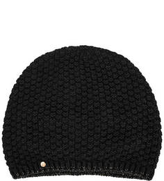 Черная вязаная шапка из шерсти и кашемира Canoe