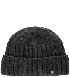 Серая вязаная шапка с отворотом Canoe