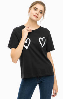 Хлопковая футболка с контрастным принтом Cheap Monday