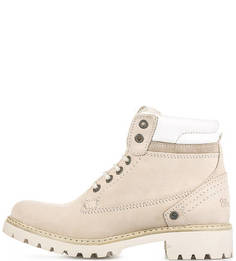 Утепленные ботинки молочного цвета из нубука Wrangler