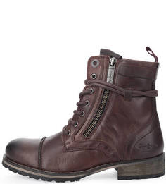 Кожаные ботинки на молниях и шнуровке Pepe Jeans